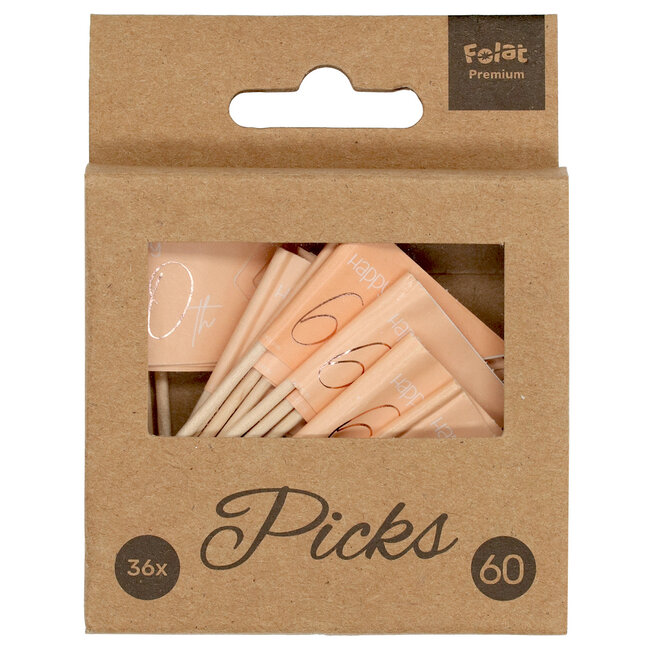 Prikkers Elegant Lush Blush 60 Jaar - 36 stuks