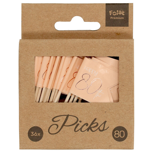 Prikkers Elegant Lush Blush 80 Jaar - 36 stuks