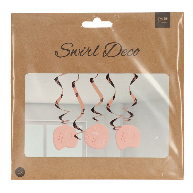 Hangdecoratie Elegant Lush Blush 40 Jaar - 5 stuks