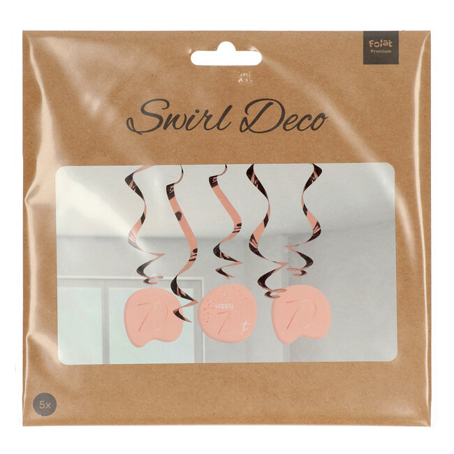 Hangdecoratie Elegant Lush Blush 70 Jaar - 5 stuks