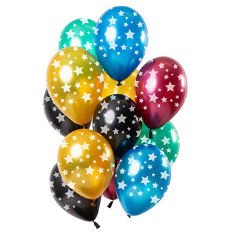 Folat Ballonnen Sterren Meerkleurig Metallic 33cm - 12 stuks