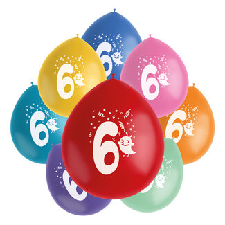 Folat Ballonnen Color Pop Monsters 6 Jaar 23cm - 8 stuks