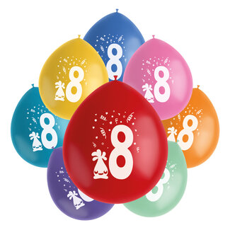 Folat Ballonnen Color Pop Monsters 8 Jaar 23cm - 8 stuks