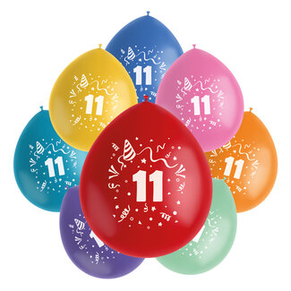 Folat Ballonnen Color Pop 11 Jaar 23cm - 8 stuks
