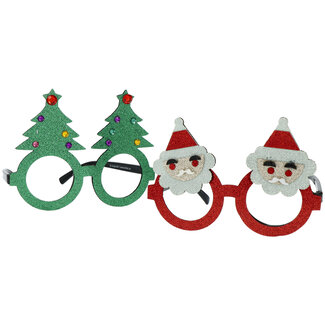 Folat Bril Kerstmis Kerstboom/Kerstman - 2 stuks