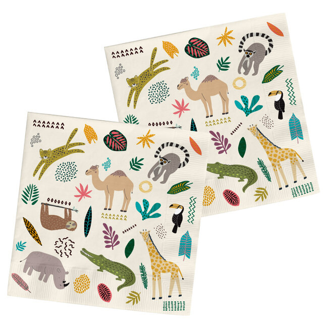 Servetten Zoo Party 33x33cm - 20 stuks