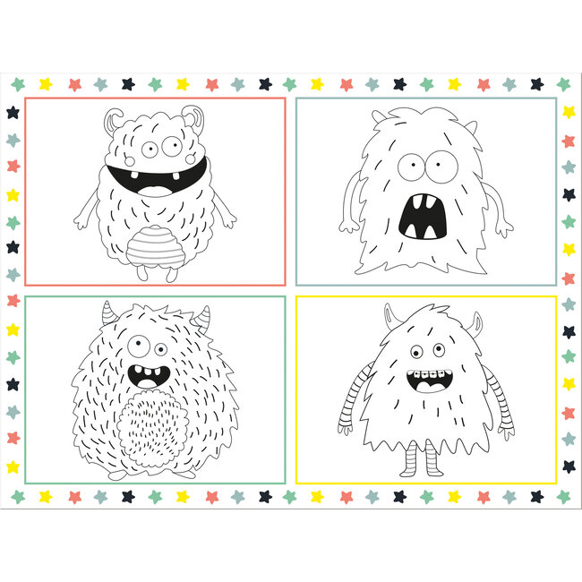 Placemats Kleurplaten Monster Bash - 6 stuks