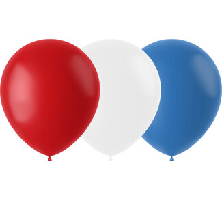 Folat Ballonnen Rood-Wit-Blauw 23cm - 50 stuks