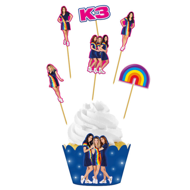 Cupcake Decoratie Set K3 - 6 sets