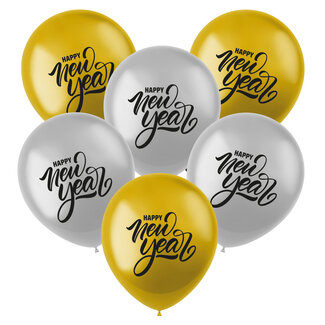 Folat Ballonnen Happy New Year 33cm - 6 stuks