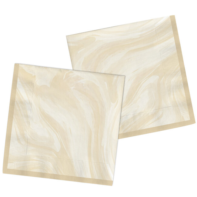 Servetten Marmer Beige 33x33cm - 20 stuks