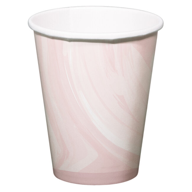 Bekers Marmer Roze 250ml - 6 stuks