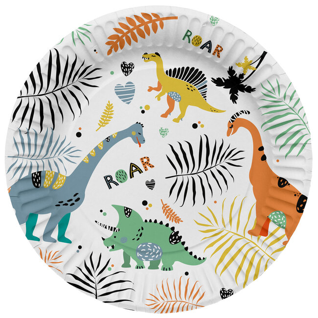 Borden Dino Roars 23cm - 8 stuks