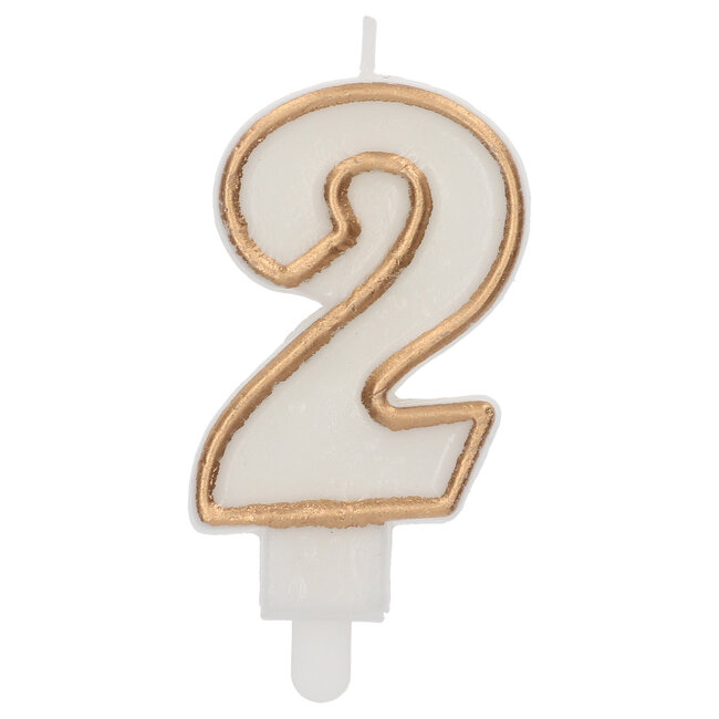 Kaars Simply Chique Gold Cijfer 2 - 9 cm
