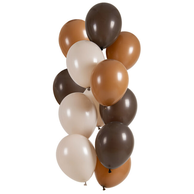 Ballonnen Mocha Chocolate 33cm - 12 stuks