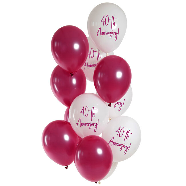 Ballonnen Ruby Anniversary 33cm - 12 stuks