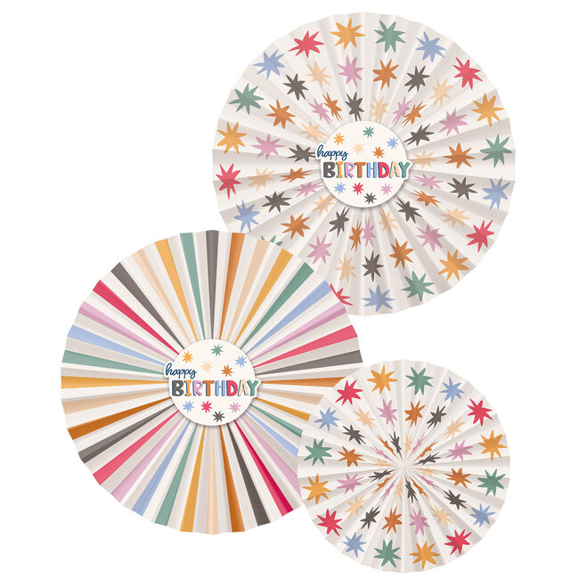Deco Fan Set - Starburst - 3 stuks