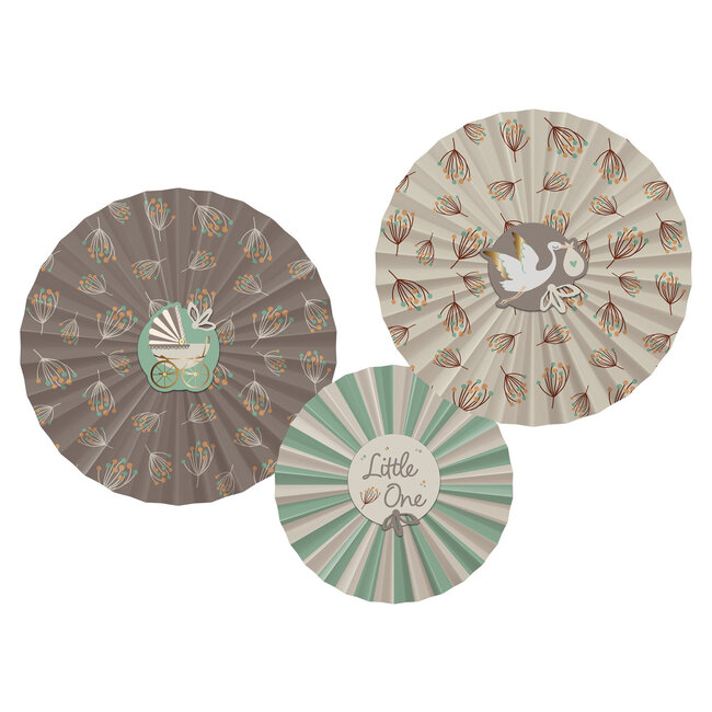Deco Fan Set - Blooming Baby Little One - 3 stuks