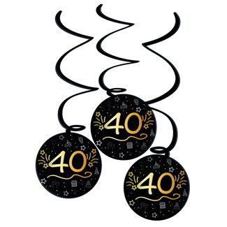 Folat Hangdecoratie - 40 - Shining Glam - 3 stuks