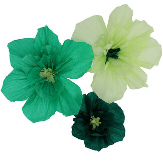 Folat Tafeldecoratie - Flower Set - Serene Sage - 3 stuks
