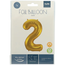 Folieballon Cijfer 2 - Goud - 86 cm