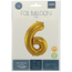 Folieballon Cijfer 6 - Goud - 86 cm