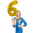 Folieballon Cijfer 6 - Goud - 86 cm