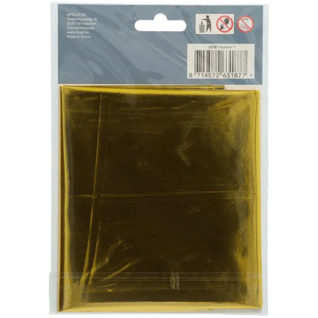 Folieballon Cijfer 7 - Goud - 86 cm