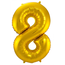 Folieballon Cijfer 8 - Goud - 86 cm