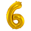 Folieballon Cijfer 6 - Goud - 86 cm