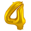 Folieballon Cijfer 4 - Goud - 86 cm