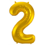 Folieballon Cijfer 2 - Goud - 86 cm