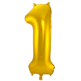 Folat Folieballon Cijfer 1 - Goud - 86 cm