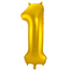 Folieballon Cijfer 1 - Goud - 86 cm
