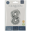 Folieballon Cijfer 8 - Zilver- 86 cm