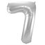 Folieballon Cijfer 7 - Zilver- 86 cm