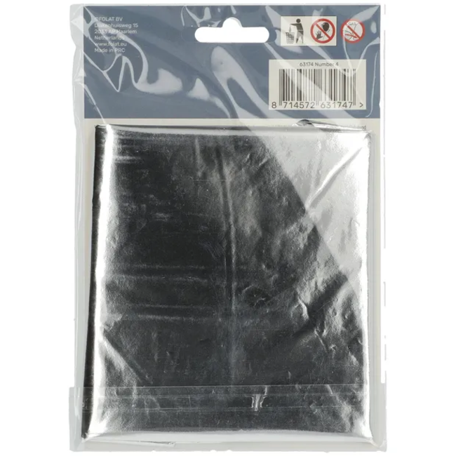 Folieballon Cijfer 4 - Zilver- 86 cm