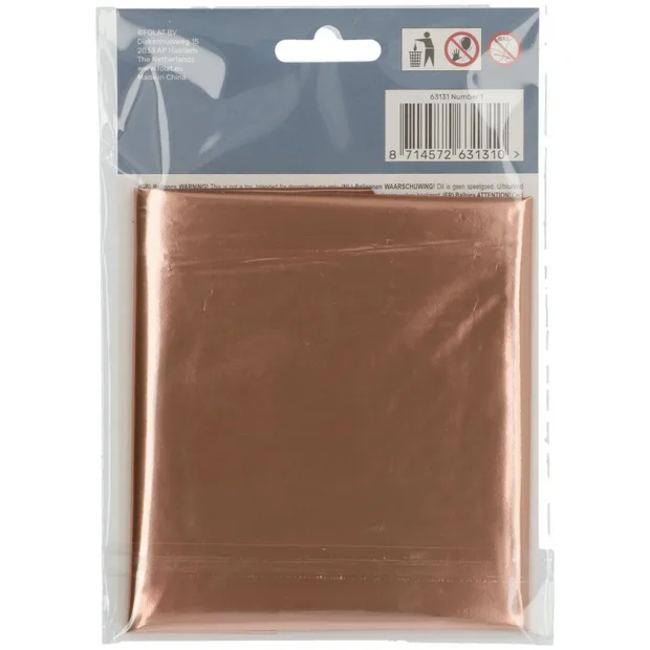 Folieballon Cijfer 1 - Rosé Goud - 86 cm