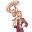 Folieballon Cijfer 4 - Rosé Goud - 86 cm