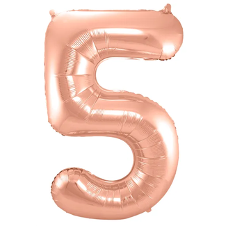 Folat Folieballon Cijfer 5 - Rosé Goud - 86 cm