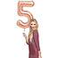 Folieballon Cijfer 5 - Rosé Goud - 86 cm