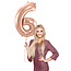 Folieballon Cijfer 6 - Rosé Goud - 86 cm