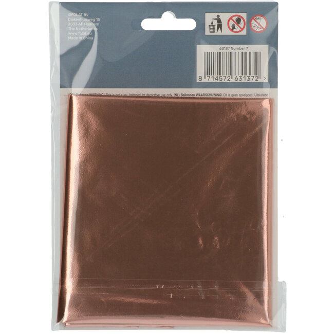 Folieballon Cijfer 7 - Rosé Goud - 86 cm