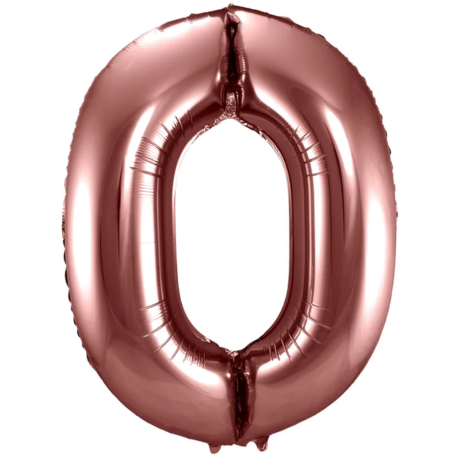 Folieballon Cijfer 0 Brons - 86 cm