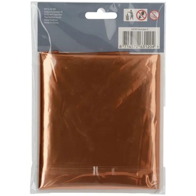 Folieballon Cijfer 0 Brons - 86 cm