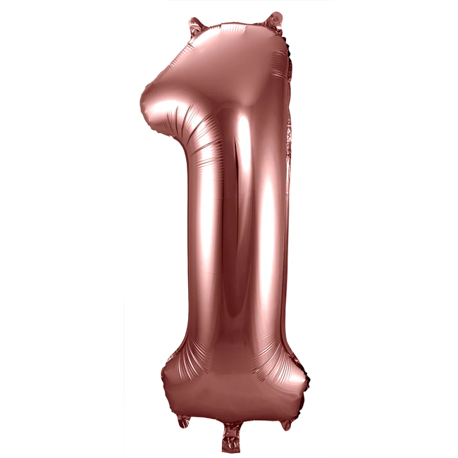 Folieballon Cijfer 1 Brons - 86 cm