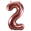 Folieballon Cijfer 2 Brons - 86 cm