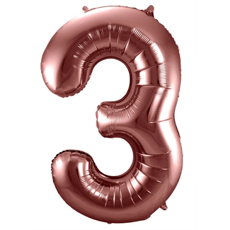 Folat Folieballon Cijfer 3 Brons - 86 cm