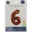 Folieballon Cijfer 6 Brons - 86 cm