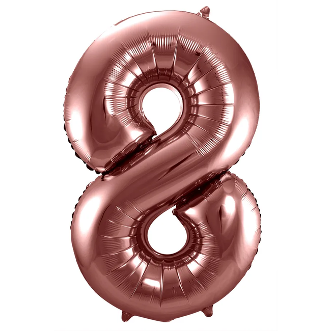 Folieballon Cijfer 8 Brons - 86 cm